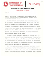 Speeches by Under Secretary of Transportation John W Barnum January 1974