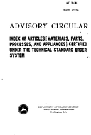 AC 2036K Index of Materials Parts Processes and Appliances Certified Under the Technical Standard Order System