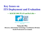 Key issues on ITS deployment and evaluation  KOCHI 2001 Plan and KoCoRo
