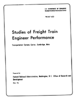 Studies of Freight Train Engineer Performance