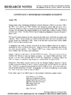 Research notes  continuously reinforced concrete pavement