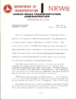 Department of Transportation News Urban mass Transportation Administration UTMA 12774