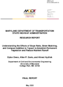 Understanding the Effects of Slope Ratio Straw Mulching and Compost Addition to Topsoil to Establish Permanent Vegetation and Reduce Nutrient Runoff
