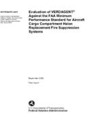 Evaluation of VERDAGENT Against the FAA Minimum Performance Standard for Aircraft Cargo Compartment Halon Replacement Fire Suppression Systems