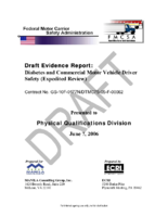 Draft Evidence Report Diabetes and Commercial Motor Vehicle Driver Safety Expedited Review June 7 2006