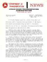 Department of Transportation News Urban Mass Transportation Administration UMTA 7688