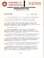 Department of Transportation News Urban Mass Transportation Administration UMTA 7607