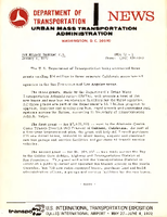 Department of Transportation News Urban Mass Transportation Administration UMTA 721