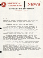 Remarks by US Secretary of Transportation John A Volpe for the Columbus Hospital Dedication