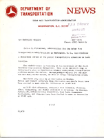 Department of Transportation News Urban Mass Transportation Administration DOT 1970