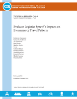 Evaluate Logistics Sprawls Impacts on Ecommerce Travel Patterns