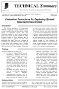 Evaluation Procedures for Deploying Spread Spectrum Interconnect Technical Summary
