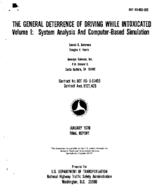 The General Deterrence of Driving While Intoxicated Volume 1 System Analysis and ComputerBased Simulation