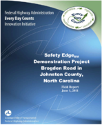 Safety EdgeSM Demonstration Project Brogden Road in Johnston County North Carolina