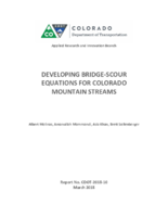 Developing BridgeScour Equations for Colorado Mountain Streams
