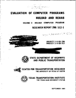 Evaluation of Computer Programs NULOAD and REHAB Volume 3 NULOAD Computer Program