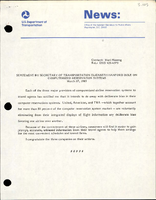 Statement by Secretary of Transportation Elizabeth Hanford Dole on Computerized Reservation Systems