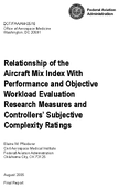 Relationship of the Aircraft Mix Index With Performance and Objective Workload Evaluation Research POWER Measures and Controllers Subjective Complexity Ratings