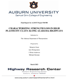 Characterizing Strength Loss in High Plasticity Clays along Alabama Highways