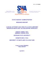 A Social Network Analysis of AlcoholImpaired Drivers in Maryland An Egocentric Approach