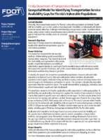 Geospatial Model for Identifying Transportation Service Availability Gaps for Floridas Vulnerable Populations Summary