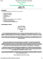 Federal Report to the ITS America Board of Directors Meeting 19990422