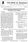 An Evaluation of Innovative Transportation Financing Techniques for Indiana Technical Summary