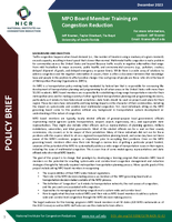 MPO Board Member Training on Congestion Reduction Policy Brief