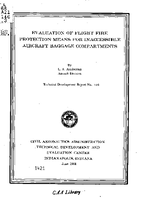 Evaluation of Flight Fire Protection Means for Inaccessible Aircraft Baggage Compartments