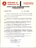 Department of Transportation News Urban Mass Transportation Administration DOT 18870