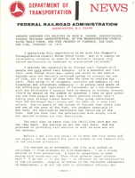 Speeches by John W Ingram Administrator Federal Railroad Administration 1974