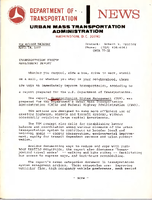 Department of Transportation News Urban Mass Transportation Administration UMTA 7722 Transportation System Management Report