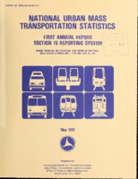 National Urban Mass Transportation Statistics First Annual Report Section 15 Reporting System May 1981