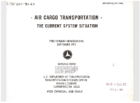 Air Cargo Transportation  the Current System Situation