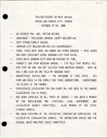 Talking Points on Mike Hayden