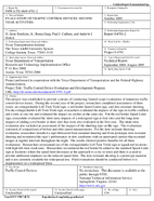 Evaluation of Traffic Control Devices Second Year Activities