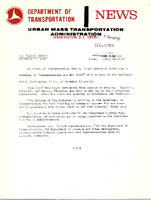 Department of Transportation News Urban Mass Transportation Administration DOT 26569