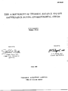 The achievement of thermal balance and its maintenance during environmental stress