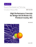 High Performance Concrete for Bridge A6130Route 412 Pemiscot County MO