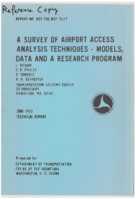 Survey of Airport Access Analysis Techniques  Models Data and a Research Program