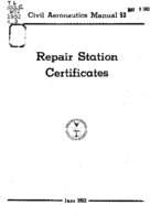 CAM 52 Repair Station Certificate 1952