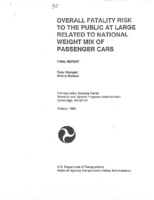 Overall Fatality Risk to the Public at Large Related to National Weight Mix of Passenger Cars