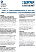 Effect of Concrete Composition on Splitting Cracks in Prestressed Concrete Railroad Ties Research Results