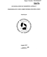 Investigation of Modified Asphalt Performance Using SHRP Binder Specification