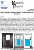 QuickRelease Emergency Egress Panels for Cab Car End Door Research Results
