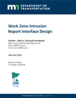 Work Zone Intrusion Report Interface Design