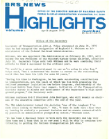 BRS News Highlights AprilAugust 1970