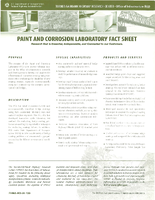 Paint and Corrosion Laboratory Fact Sheet Research that Is Essential Indispensable and Connected to Our Customers 2001