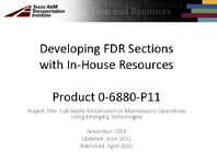 Developing FDR Sections with InHouse Resources