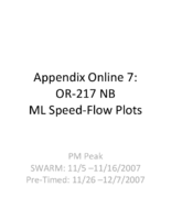 Using Archived Data to Measure Operational Benefits of a SystemWide Adaptive Ramp Metering SWARM System Appendix Online 7 OR217 NB ML SpeedFlow Plots